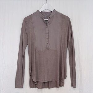 Three Dots cocoa brown long sleeved tunic, Small